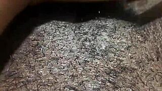 my wet black pussy throbs as i rub to shaking orgasm in homemade clip