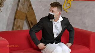 Pavlos finally fucks her huge fake tits while she dominates him hard