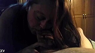 This slut wife drops to knees for daddy's thick cock blowjob milking