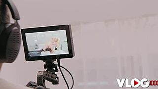 think busty blonde Bibi Bugatti's naughty backstage pussy licking turns you on?