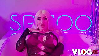 think busty blonde Bibi Bugatti's naughty backstage pussy licking turns you on?