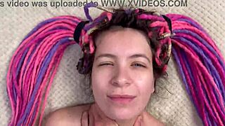 POV Missionary Fucks Alternative Teen Then Cums on Ponytail Tease!