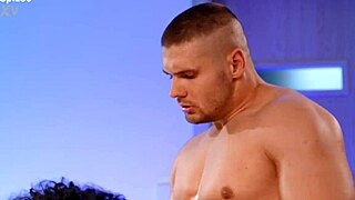 Curly beauty Selva Lapiedra rides cock ends with hot facial cumshot