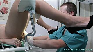 Intense hospital gyno exam triggers her best squirting orgasm ever