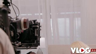 think busty blonde Bibi Bugatti's naughty backstage pussy licking turns you on?