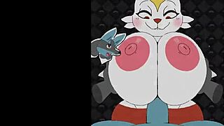 yo, female cinderace gives epic titty fuck blowjob game 😍💦 bunny boobs banging cum
