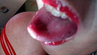 wanna be my tiny snack? giantess milf with big tits swallows you whole