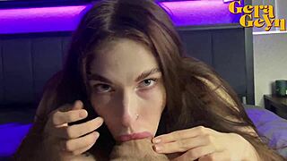 Early morning roommate wakes with rough deepthroat facefuck cum down throat?