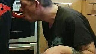 she pegs boyfriend's ass in kitchen field bathroom