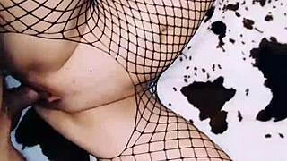 Wife dresses as prostitute for hot roleplay in lingerie and stockings