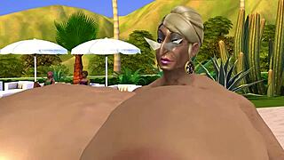 Giant-titted resort owner gets banged hard in hot hooters 3 sims 4 game action