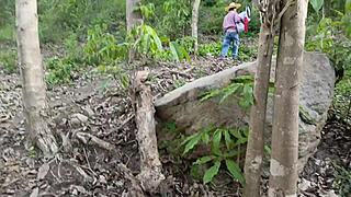 Filthy Old Man Pounds Busty Stepdaughter's Juicy Pussy in Jungle Depths