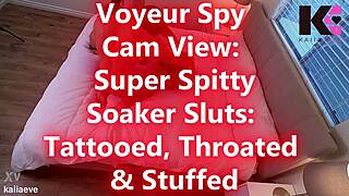pt 1 spy cam catches tattooed sluts getting spitty & stuffed 💦👀