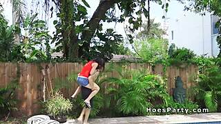 wild amateur friends turn pool party into hardcore group fuck fest with big cocks everywhere