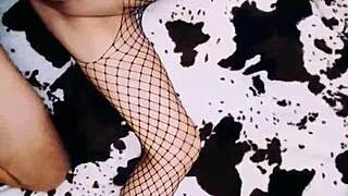 Wife dresses as prostitute for hot roleplay in lingerie and stockings