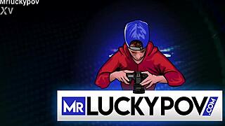 busty curvy brunette slut rides cock bent over for creampie pov