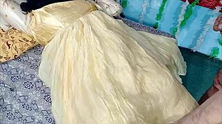 Desi Bride in Yellow Dress Takes Hard Pussy Pounding from Massive Indian Cock