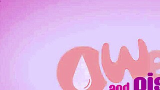 hey violette's peeing right through her soaked panties!