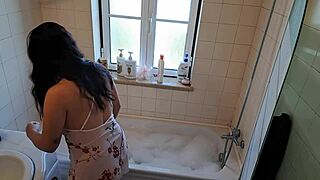 Latina Wife Summons Old Handyman to Fix Jacuzzi Then Takes Bent Over Facial