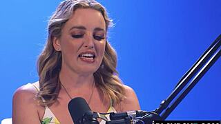 ozzie blonde milf charlie forde fingers her pussy to orgasm during steamy podcast interview