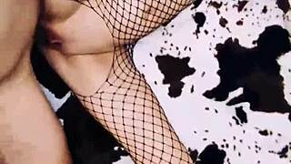 Wife dresses as prostitute for hot roleplay in lingerie and stockings