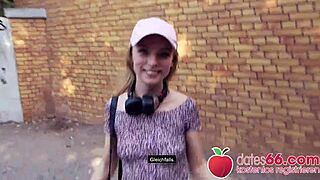 Blonde Teenie Tourist Lily Ray's First Outdoor Public Cowgirl Ride And Cum Swallow Full Scene