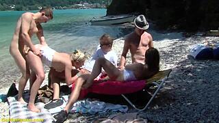 wanna join this public beach family orgy with monster cocks?