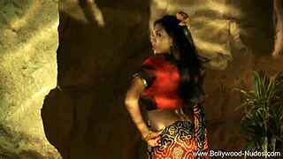 dreamy indian beauty sways in erotic striptease seduction