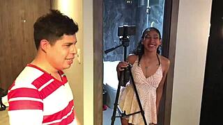 Innocent big ass Latina tricked in fake casting with whore assistant! 🍑😈