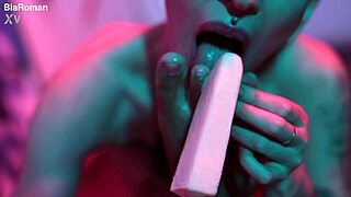 Cutie Piie Chokes on Popsicle Licking Cute Bias Bare Feet!