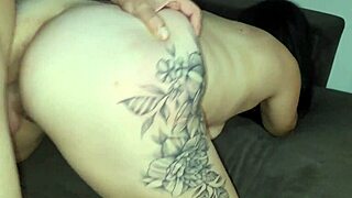 corno watches his hot wife destroyed by comedor's cock filling her ass with cum