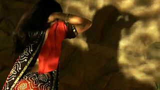 dreamy indian beauty sways in erotic striptease seduction
