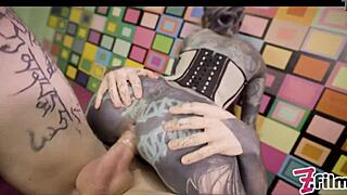 Anal Queen Anuskatzz in Tight Corset Rams Metal Toy Then Takes Huge Dick Assfucking Till She Squirts