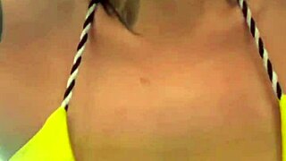 Bikini gym workout by beach drenches her in lust