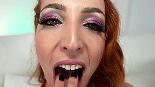 liz rainbow's tight shaved asshole takes brutal pounding bent over in fishnets
