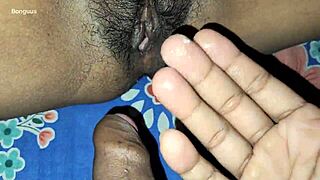 Hot indian bhabhi cheats as husband's friend fingers and fucks her tight pussy