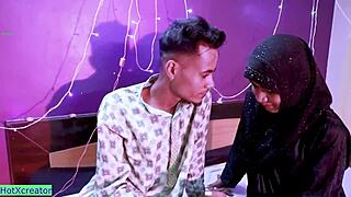 indian hijab bride's first wedding night pussy pounded with romantic dirty talk