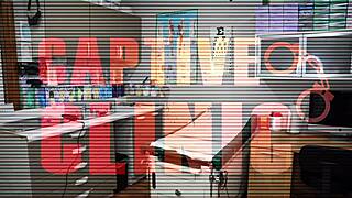 kristen martinez spreads pussy in latex handcuff fetish