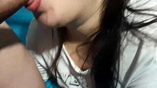 petite mexican cutie slurps cock like a pro amateur blowjob