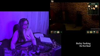 Brunette BBW's Big Natural Tits Bare in Naked Remaster Playthrough Part 4