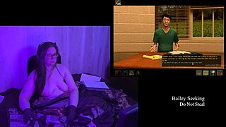 Brunette BBW's Big Natural Tits Bare in Naked Remaster Playthrough Part 4