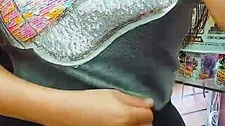 im fingering my slutty pussy with toys at the store now