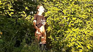 Brunette Fingers Pussy To Orgasm In Risky Outdoor Nature Spot