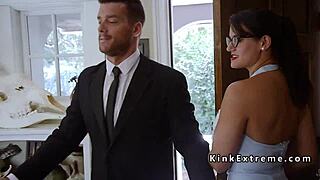 imagine her bound teen throat taking brutal bangs while her ass gets caned raw