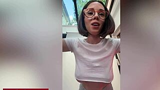 that cute hairdresser eve sweet goes filthy deepthroating her big dildo up close