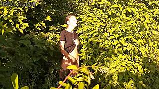 Brunette Fingers Pussy To Orgasm In Risky Outdoor Nature Spot