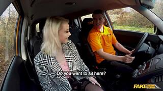 Blonde Bombshell Marllyn Sugar Rides Instructor's Cock in Fake Driving School