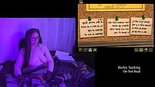 Brunette BBW's Big Natural Tits Bare in Naked Remaster Playthrough Part 4