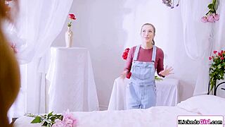 Hey busty brunette model sits on redhead's face for hairy pussy licking orgasm