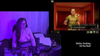Brunette BBW's Big Natural Tits Bare in Naked Remaster Playthrough Part 4